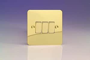 Xfv D Varilight Ultra Flat Plate Polished Brass Gang Light Switch