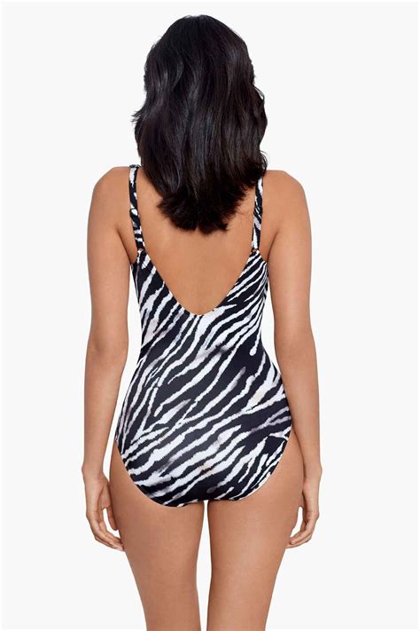 Miraclesuit Tigre Sombre Sanibel One Piece Swimsuit Black And White