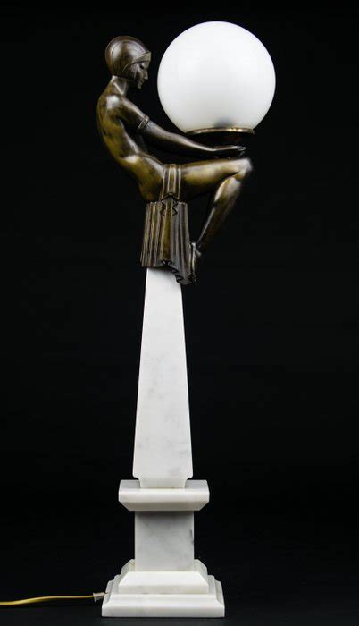 Art Deco Style Lamp Naked Woman On Top Of The Obelisk Catawiki