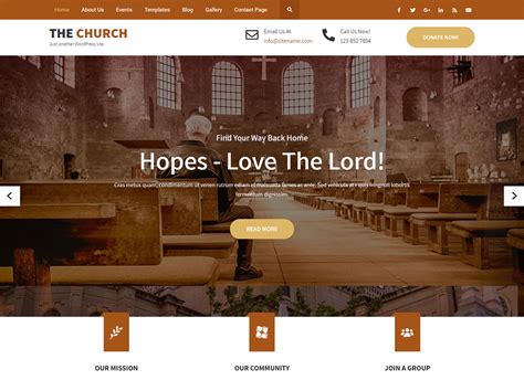 Best Free Church Wordpress Themes Wordpress Themes Website Templates