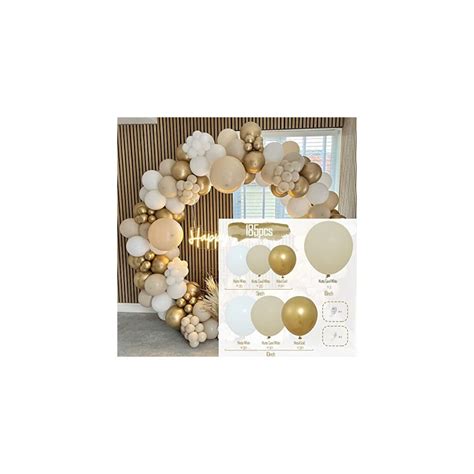 White Gold Balloons Arch Kit Pcs White Sand Gold Balloon Garland With Nude Balloons For