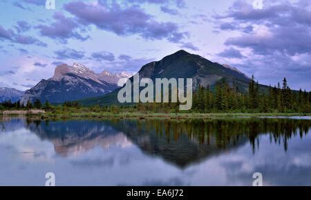 Sunrise At Vermilion Lakes Banff National Park Alberta Canada Stock