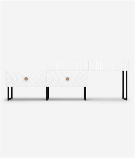 Длинная тумба под ТВ Марсель с выдвижными ящиками на высоких ножках ...