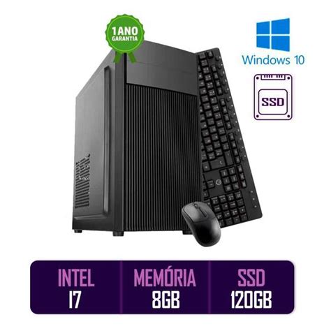 Computador Pc Cpu Completo Intel Core I7 8gb Ssd 120gb Dvd Kit Bestcorp