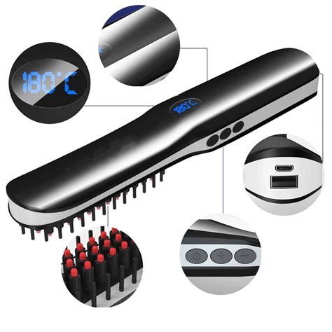 Multi Functional Straight Hair Comb Cordless Usb Charging Hair