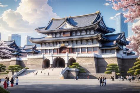 Premium AI Image | Beautiful imperial palace building in tokyo