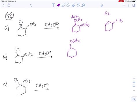 SOLVED Draw The Substitution And Elimination Products For The Following