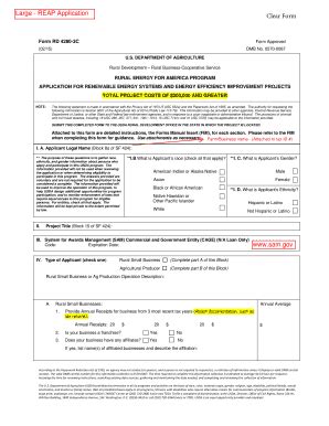 Fillable Online Clear Form Large REAP Application Sam Gov Fax