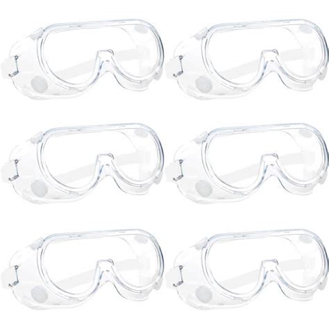 6 Paires Lunettes De Sécurité Lunette De Protection Travail Anti Buée