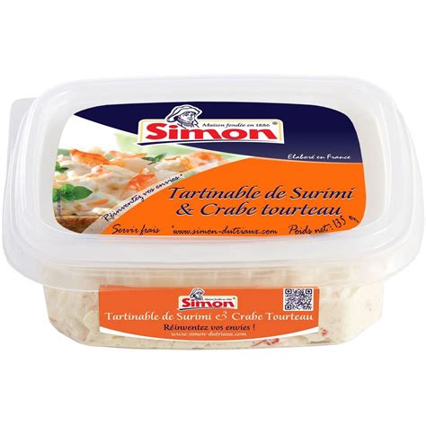 SIMON Tartinable De Surimi Et Crabe Tourteau 135g Pas Cher Auchan Fr