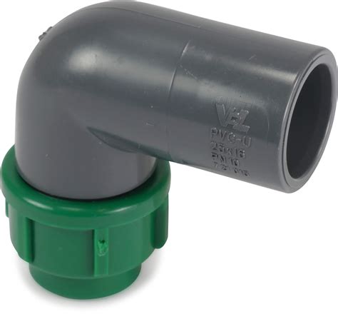 VDL Adaptor Elbow 90 PVC U PP 25 Mm X 16 Mm Glue Socket X Compression