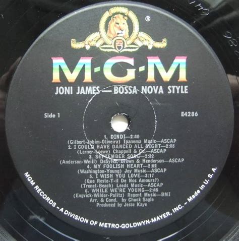 Joni James Bossa Nova Style Mgm E Color B Yahoo