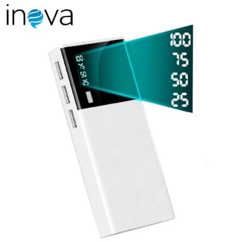 Power Bank Portátil 10000 mAh 3 Portas Usb Visor de Led Inova POW 8317