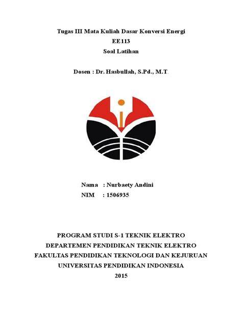 Pdf Tugas Iii Mata Kuliah Dasar Konversi Energi Dokumen Tips