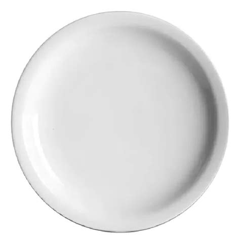 Plato Playo Porcelana Blanca Verbano L Nea Recta X Color Blanco Liso