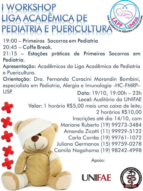 LIGA ACADÊMICA PROMOVE PRIMEIRO WORKSHOP DE PEDIATRIA E PUERICULTURA