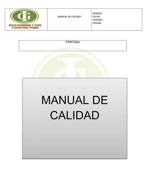 Manual De Calidad Pdf