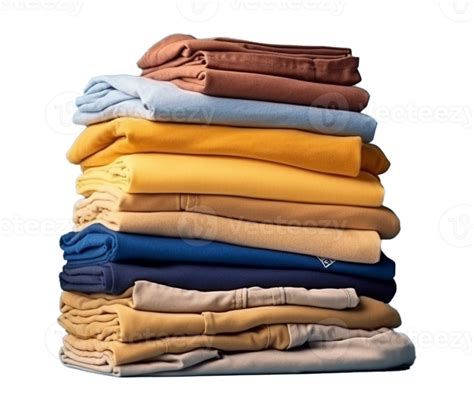 A Neatly Folded T Shirt Ideally Placed In A Stack Of Other Folded