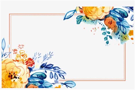 Envelope Silhouette At Getdrawings Blue Orange Flower Watercolor Png