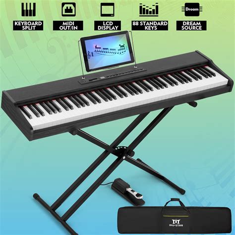 MUSTAR Digital Piano 88 Key Weighted With Stand 88 Key Semi Weighted