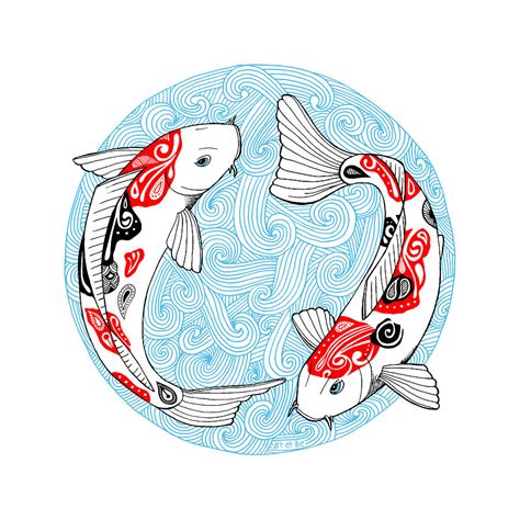 Koi Circle Digital Art by Art Et Be