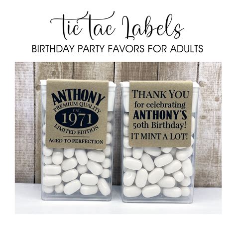 Adult Birthday Party Favors for Guys. Aged to Perfection Tic - Etsy