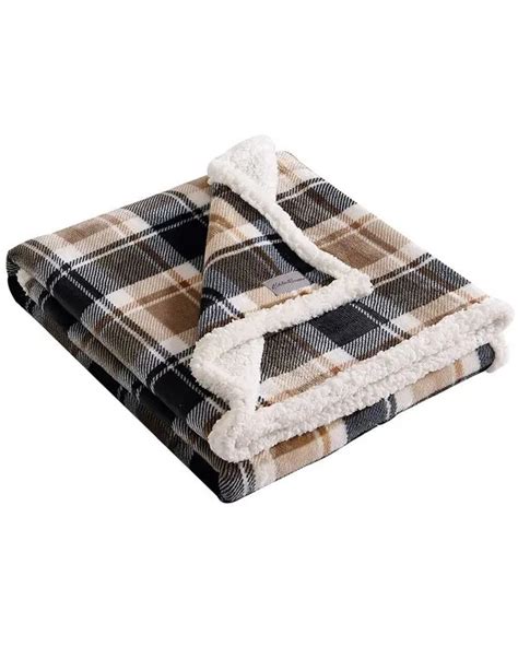 Buy Eddie Bauer Rugged Plaid Ultra Soft Plush Fleece Reversible Throw Blanket Brown At 48 Off