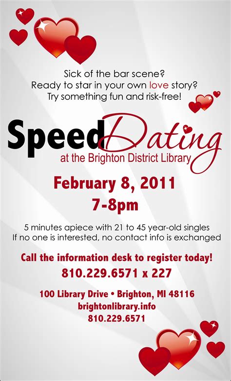 Speed Dating @ the Brighton District Library | Brighton, MI Patch