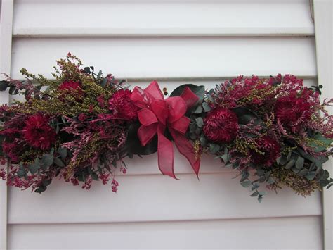 Dried Flower Wall Swag Burgundy Flowers By Notjustweeds On Etsy