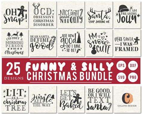 Funny Christmas Quote SVG Cut File Bundle Deal Cut File For Etsy