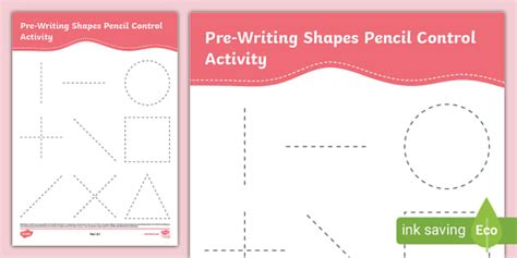 Pre Writing Shapes Pencil Control Activity Teacher Made