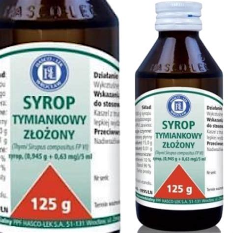 Lek Hasco Lek Syrop tymiankowy złożony syrop 125 g 14736587356 Allegro pl