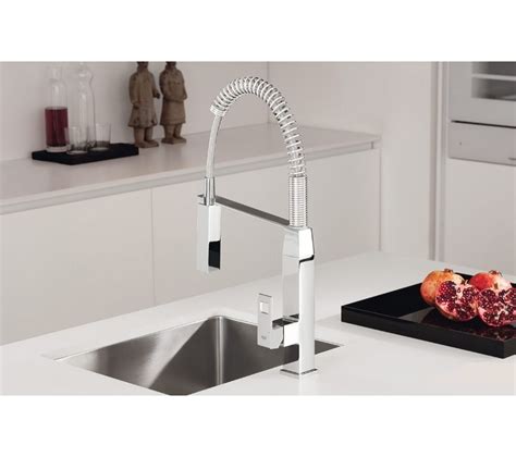 Grohe Mitigeur Cuisine Eurocube Bec Haut Chrome Douchette Extractible