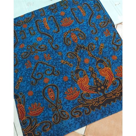 Jual Kain Batik Solo Alusan Limited Stock Motif Papua Warna Biru