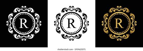 White Black Letter R Template Logo Stock Vector (Royalty Free ...