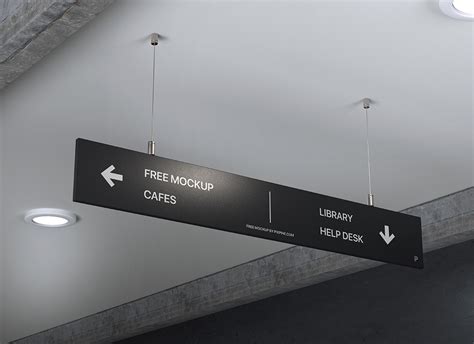 Free Hanging Direction Sign Mockup Free Mockup Psd Pixpine