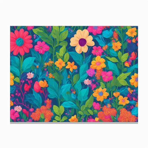 Colorful Floral Pattern Canvas Print By Balram Giri Fy