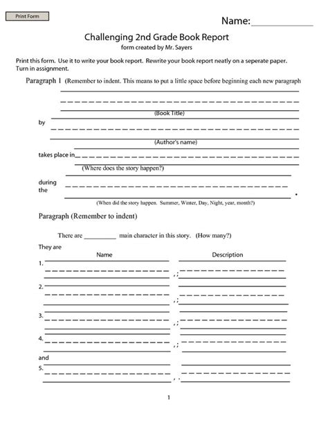 The Book Report Is Shown In This Worksheet