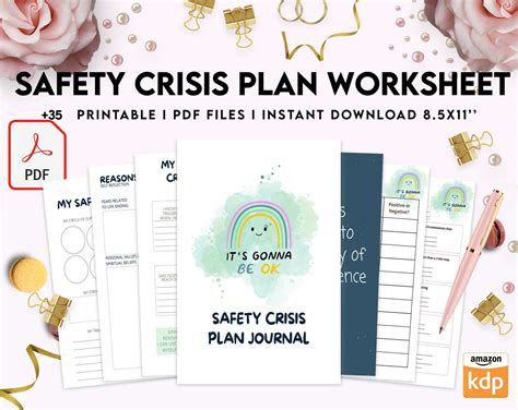 Crisis Safety Plan Worksheet Safety Plan Journal Therapy Aid School