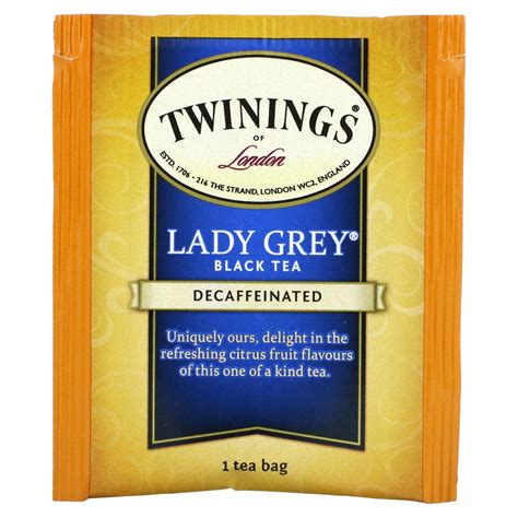 Twinings Lady Grey Black Tea Decaffeinated 20 Tea Bags 1 41 Oz 40 G