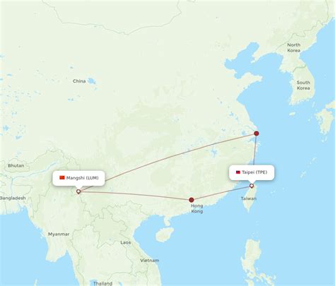 All Flight Routes From Taipei To Mangshi Tpe To Lum Flight Routes