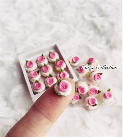 Miniatura Rosa Rosa Cupcake Pastel En Miniatura Cupcakes En Etsy