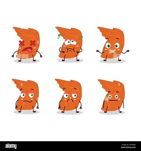 Chicken Wings Cartoon Character With Nope Expression Vector