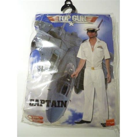 Top Gun Captain Costume White With Shirt Trousers Hat Top Gun