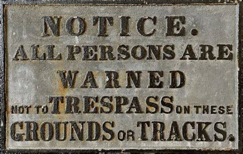 Antique Cast Iron Railroad No Tresspassing Sign