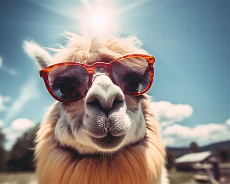 Premium AI Image There Is A Llama Wearing Sunglasses And A Pair Of