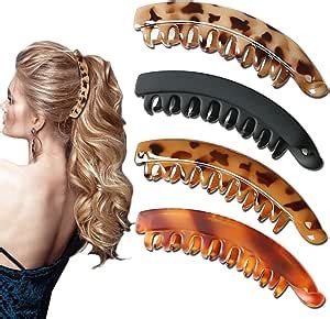 Aaiffey Banana Hair Clips For Women Classic Clincher Double Comb Clips