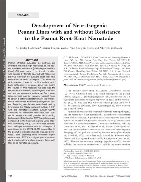 Pdf Development Of Near Isogenic Peanut Lines With And Without