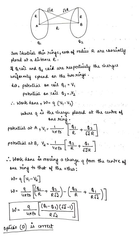 Two Identical Thin Rings Each Of Radius R Metres Are Coaxially Placed