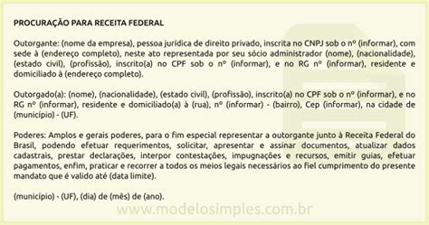 Modelo De Requerimento Para Receita Federal